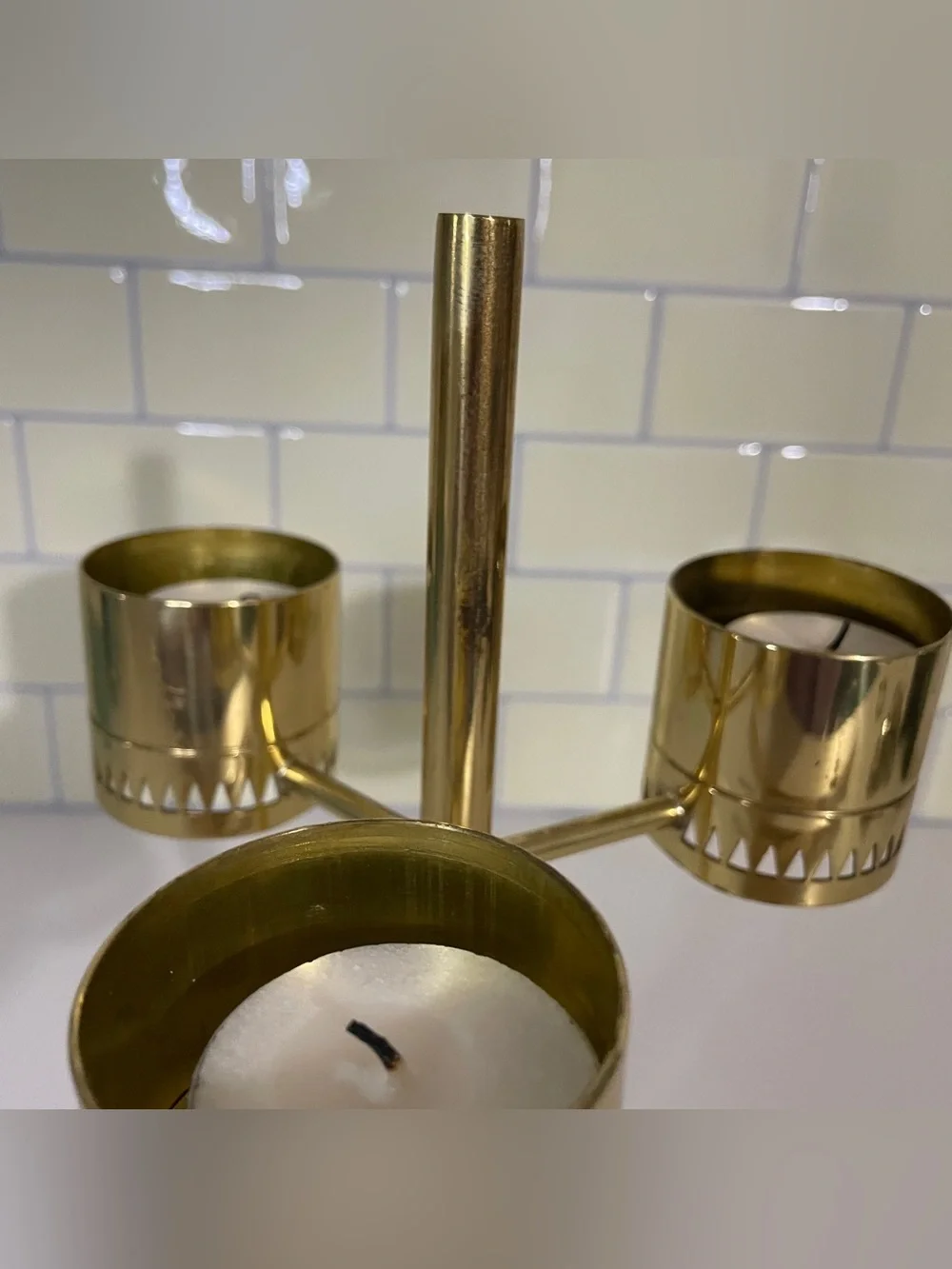 Hans-Agne Jakobsson Sweden AB brass 3 tea light holder L67